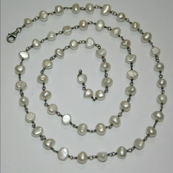 Silpada Pearl ‘Fresh Catch’ Flirty Sterling Necklace 32” - N1368 - Picture 11 of 16